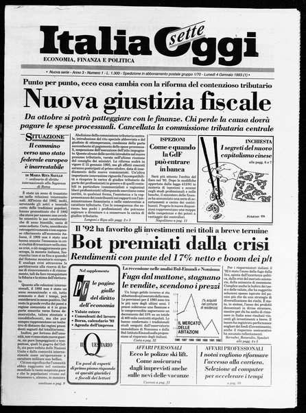 Italia oggi : quotidiano di economia finanza e politica